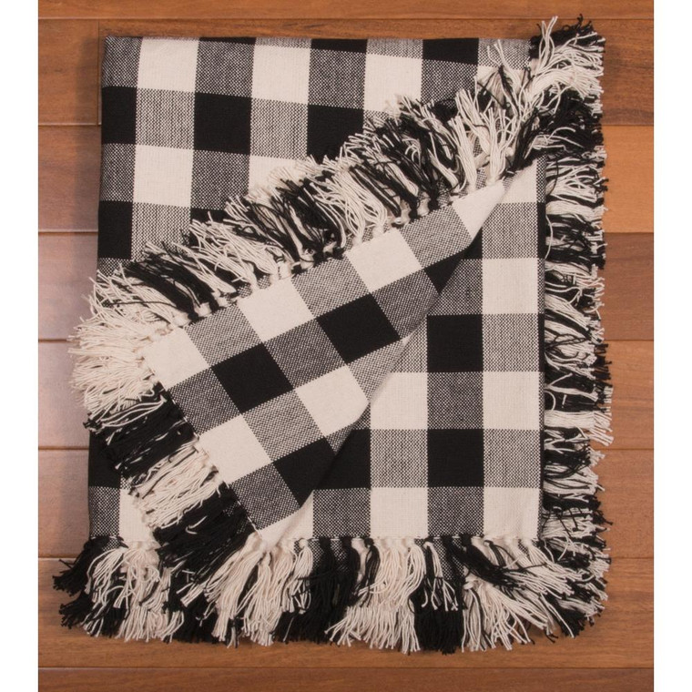 Buffalo Check Black & Buttermilk Afghan