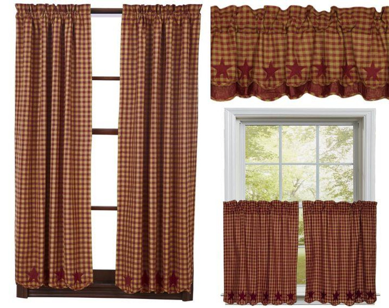Burgundy Star Curtain Collection