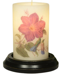 Candle Sleeve - Vintage Clematis