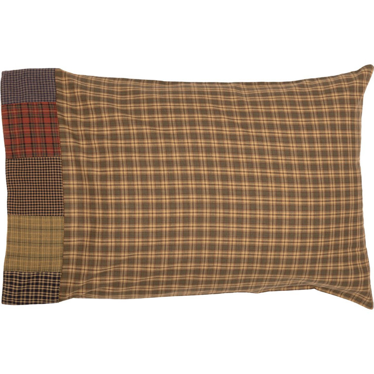 Cedar Ridge Pillowcases With Block Border - Standard Set of 2