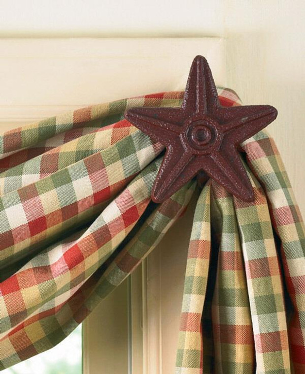 Curtain Hooks - Cast Iron Red Star