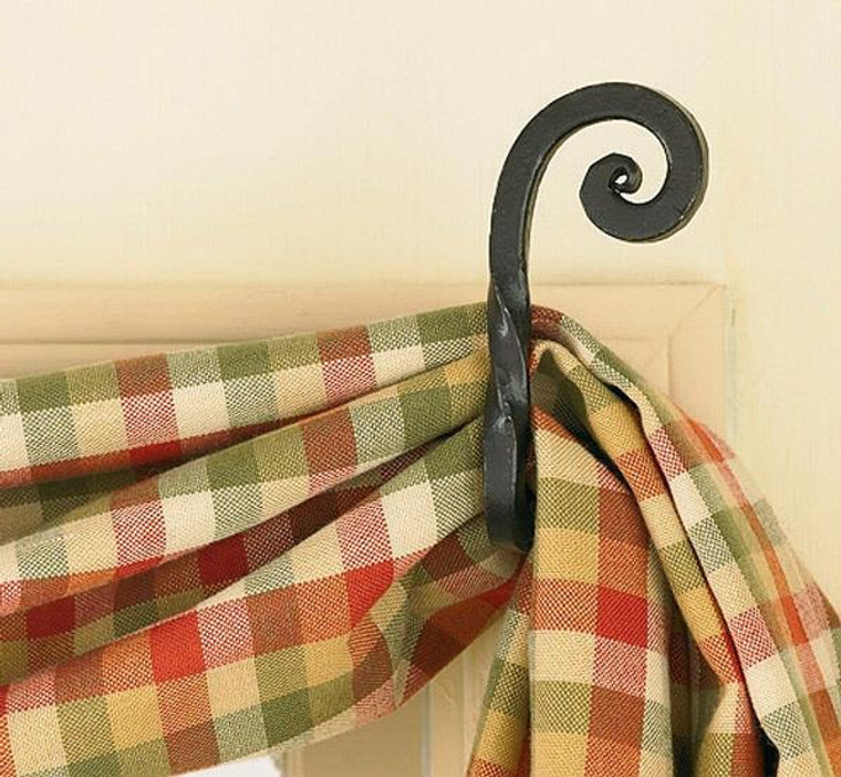 Curtain Hooks - Forged Scroll 1.75x5.5