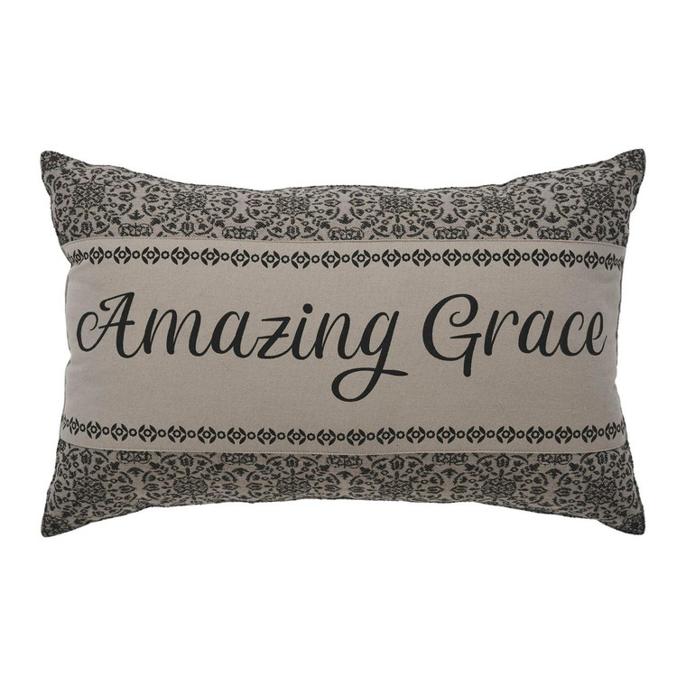 Custom House Black Tan Jacquard Amazing Grace Pillow - 14x22