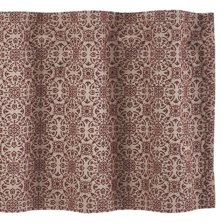 Custom House Burgundy Tan Jacquard Valance - 60x18