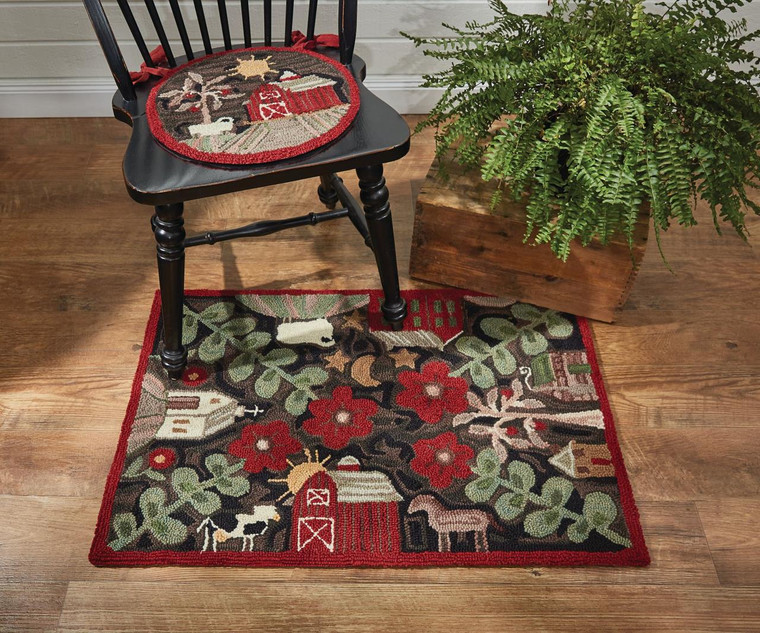 Farm Life Hooked Rug - 2'X3'