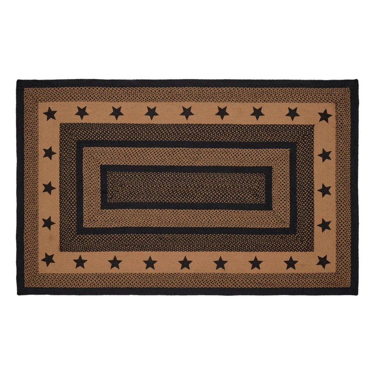 Farmhouse Jute Rug - Rectangle Stencil Stars 60x96