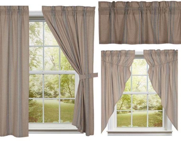 Grain Sack Blue Curtain Collection