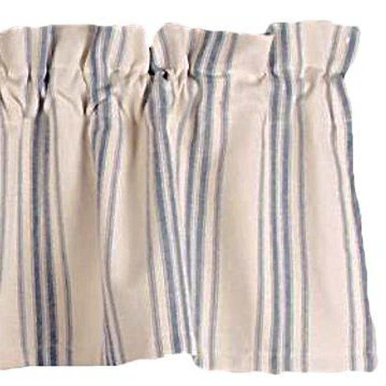 Grain Sack Stripe Colonial Blue Valance - 72x15.5