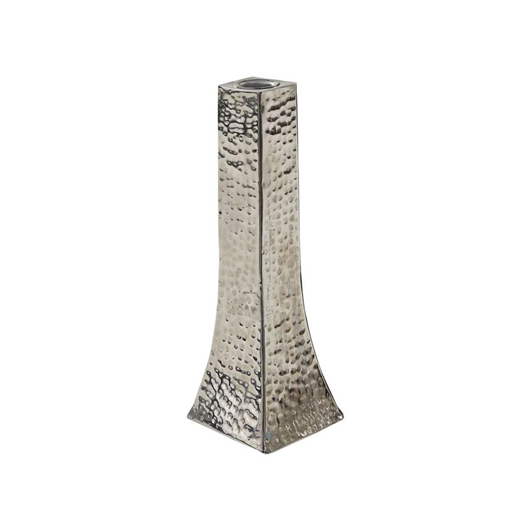Hammered Silver Candle Holder - Taper 9"