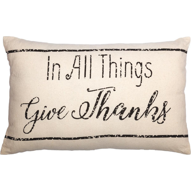 In All Things Give Thanks Pillow - 18x18