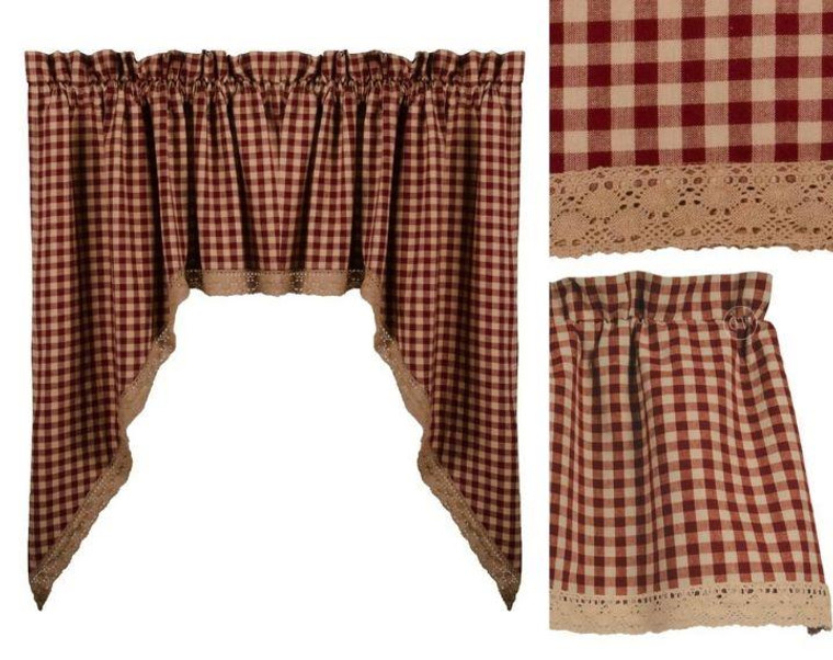 Lace Heritage House - Barn Red Curtain Collection