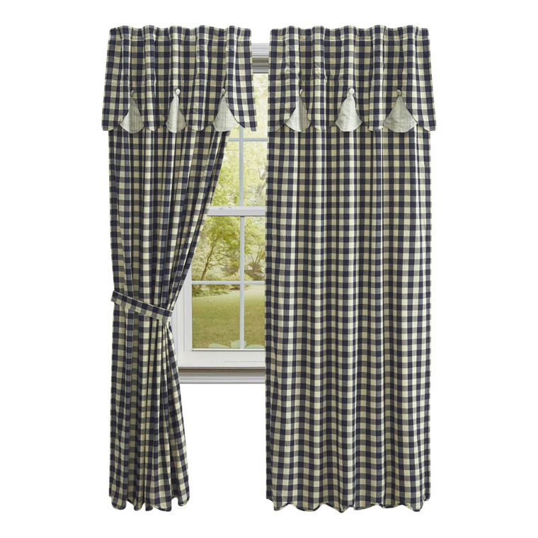My Country Panel With Lined Layered Valance - Set of 2 80x84