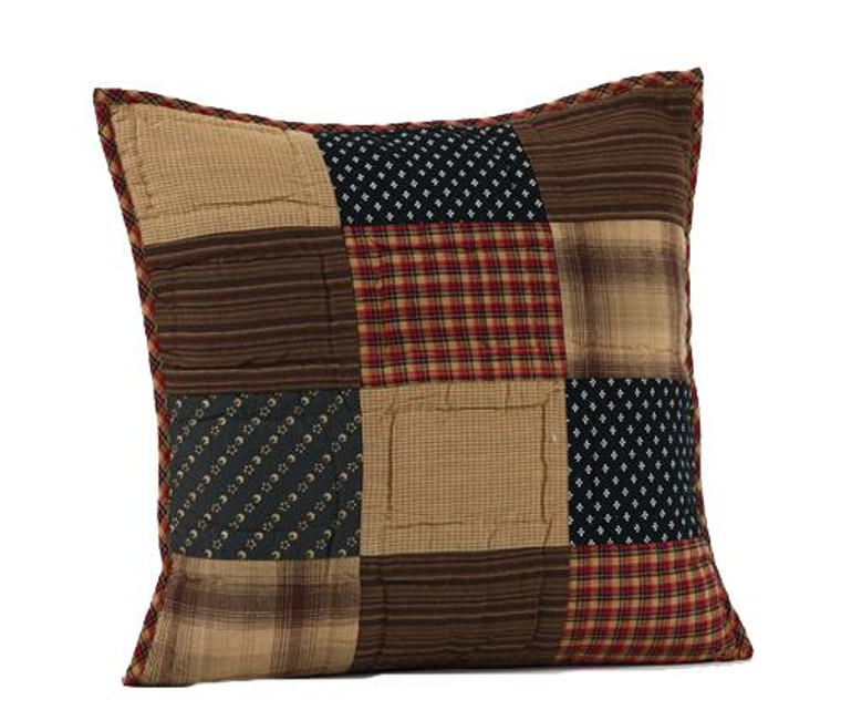Patriotic Patch Pillow - 16x16 Quilted