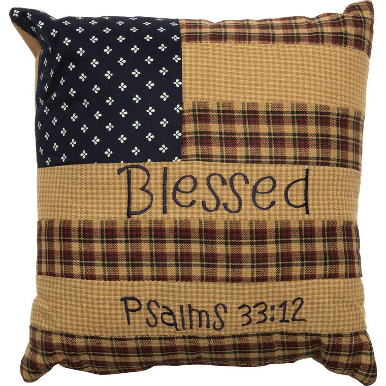 Patriotic Patch Pillow - Accent Quilted