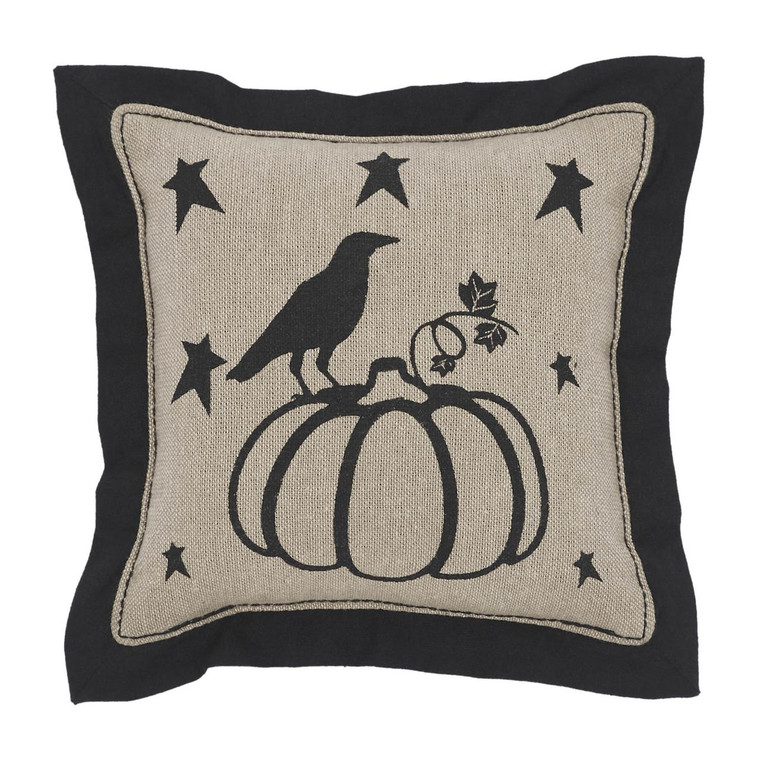Raven Harvest Pumpkin Pillow - 6x6