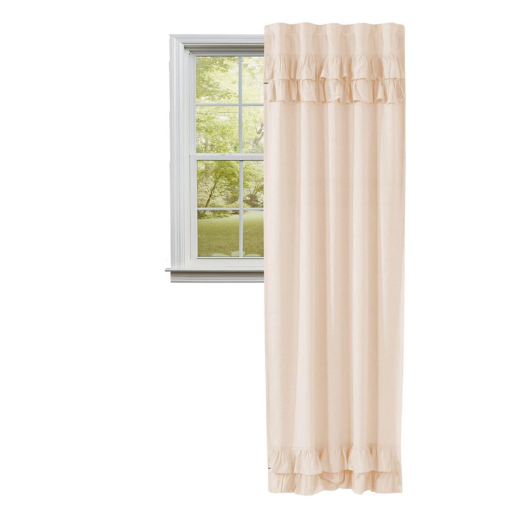 Simple Life Flax Natural Single Panel - Ruffled 40x96