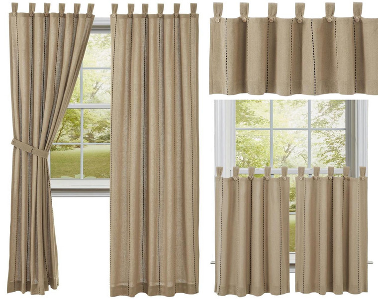 Stitched Burlap Natural Curtain Collection