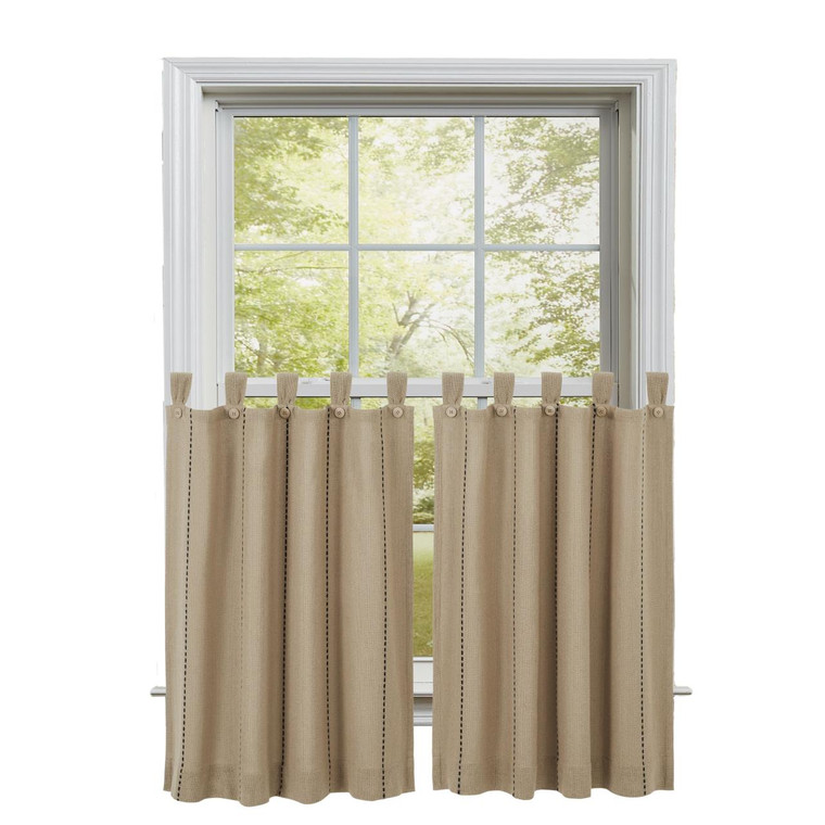 Stitched Burlap Natural Tiers - 72x36