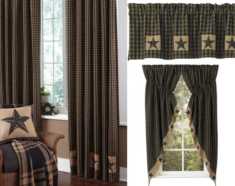 Sturbridge Black Patch Curtain Collection