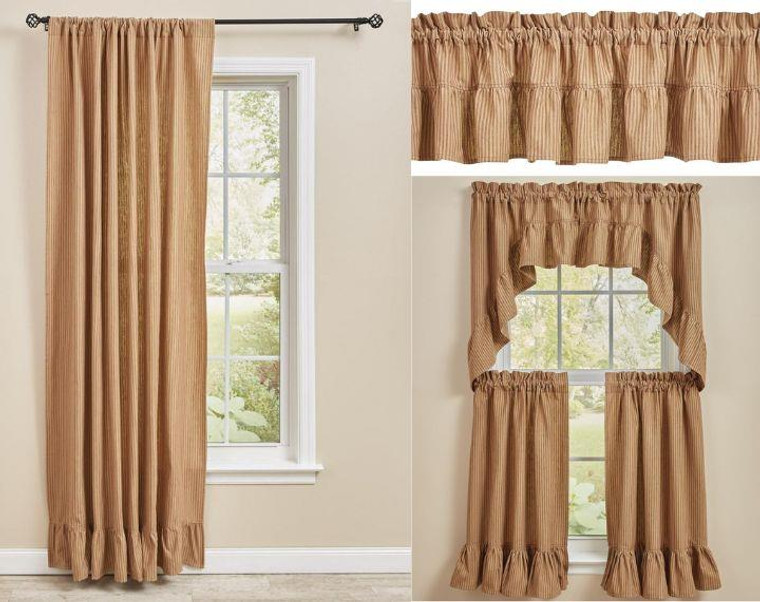 Sturbridge Wine Ticking Curtain Collection
