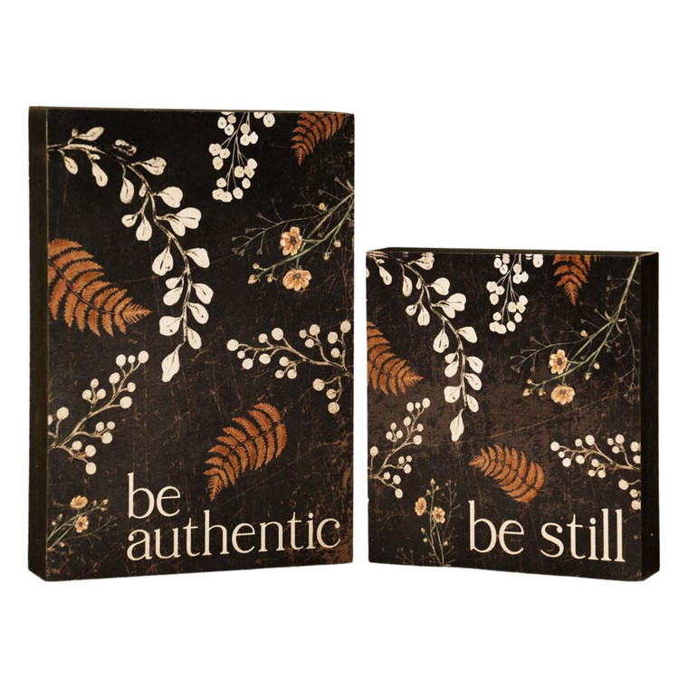 Timeless Flower And Fern Blocks - Set of 2