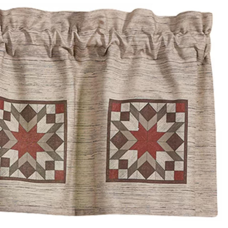 Weathered Barnboard Print Valance - 60x14