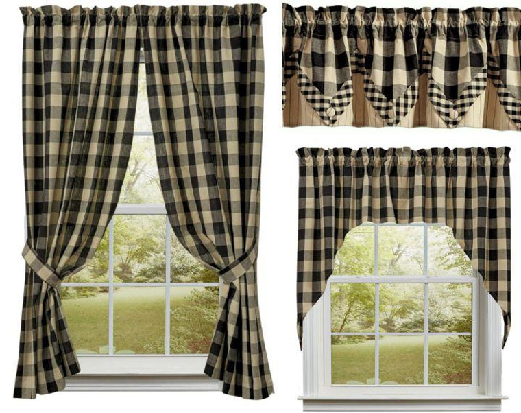 Wicklow Check Black Curtain Collection