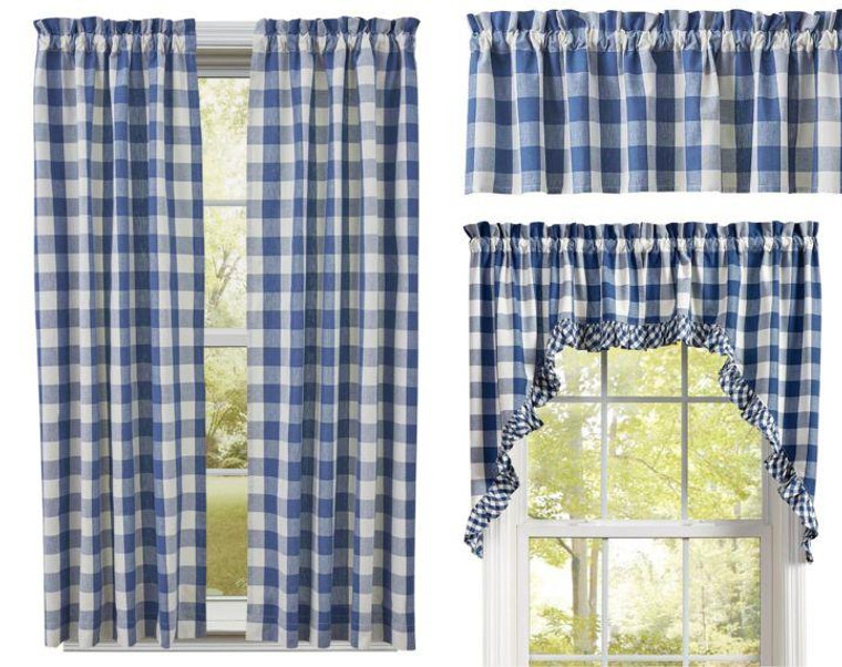 Wicklow Check China Blue Curtain Collection