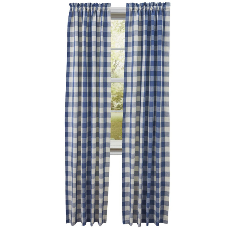 Wicklow Check China Blue Panels - 72x84