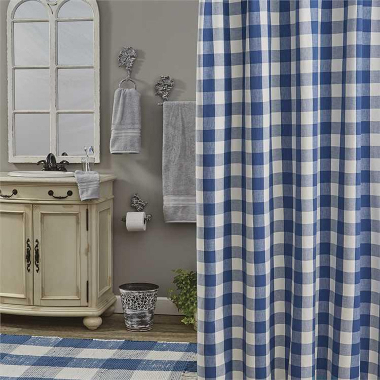 Wicklow Check China Blue Shower Curtain