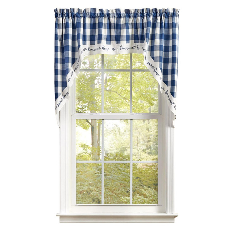 Wicklow Check China Blue Swags - Home 72x36