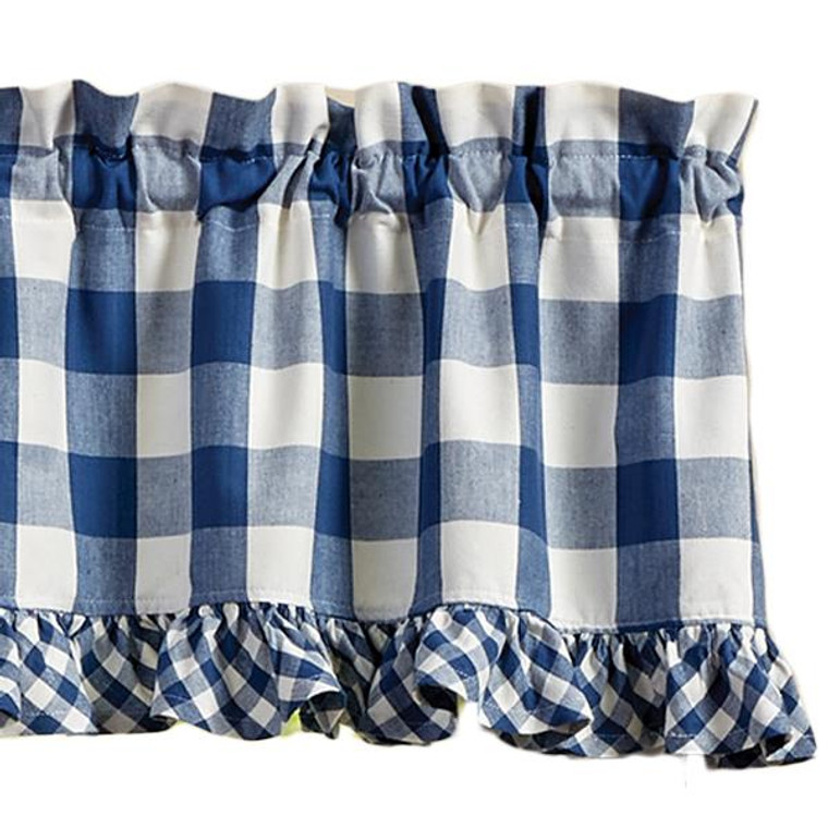 Wicklow Check China Blue Valance - Ruffled 60x14