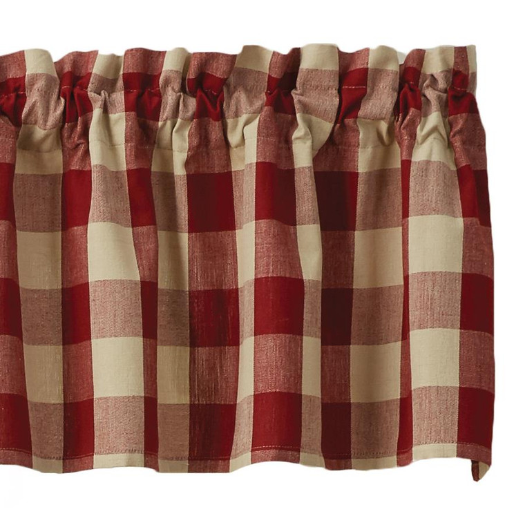 Wicklow Check Garnet Valance - 72x14