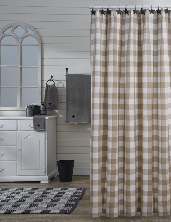 Wicklow Check Natural Shower Curtain