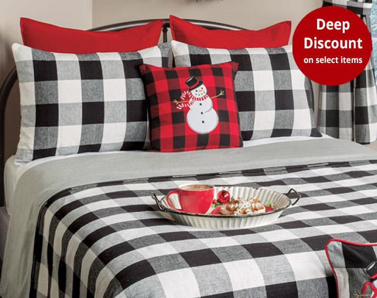 Wicklow Large Check Black Bedding Collection