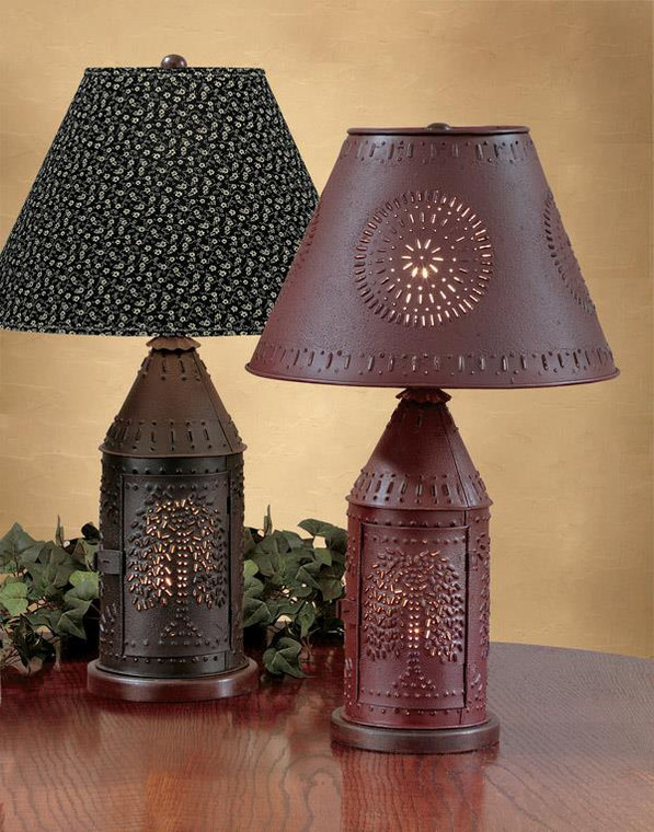 Willow Punched Revere Lamp 19" - Black