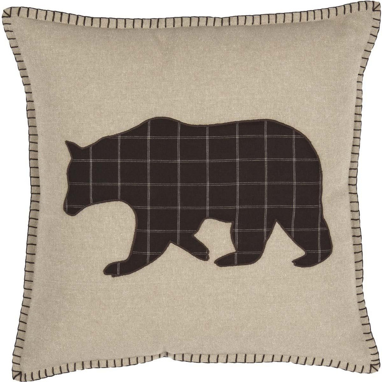 Wyatt Bear Applique Pillow - 18x18